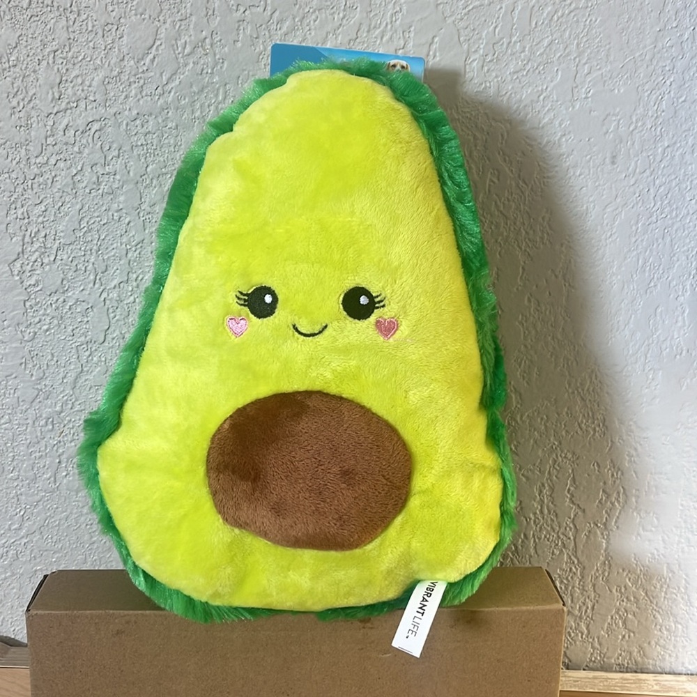 Vibrant Life Plush Squeeze Avocado Dog Toy NWT